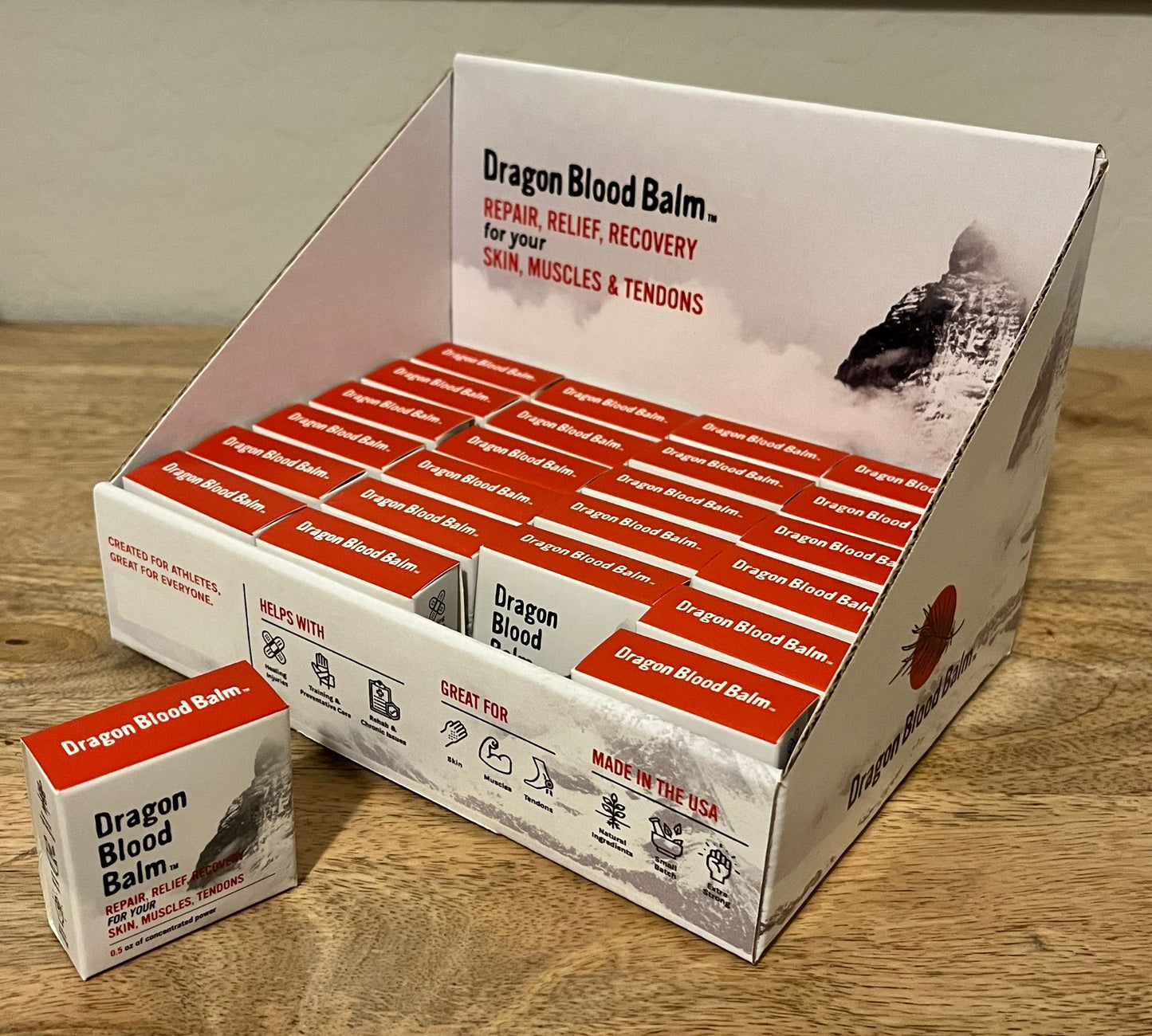 Bundle Wholesale: 24 Dragon Blood Balm 0.5oz Tins ($8.5/each), plus Point of Sale Display  | FREE SHIPPING